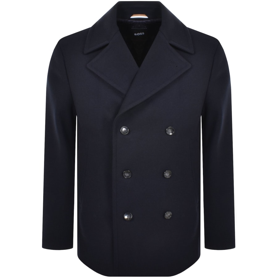 Boss Men s Double Breasted Wool Blend Peacoat